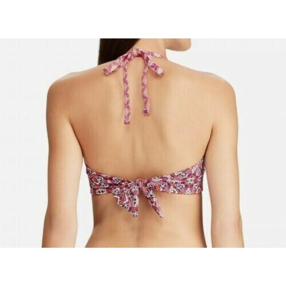 Polo Ralph Lauren Pink Geometric Bandeau Swimsuit Bikini Top WOMENS SIZE 8 - Picture 3 of 6
